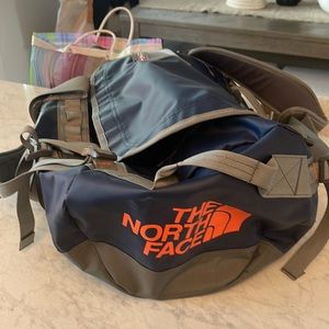 North Face base camp duffle bay-navy and orange combo.